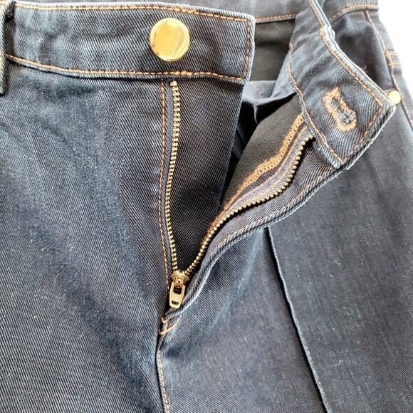 Dark Blue Wash Permanent Traveler’s Seamed Wide Leg Denim Jeans Unbranded Sz M - Picture 4 of 5